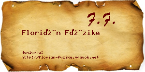Florián Füzike névjegykártya